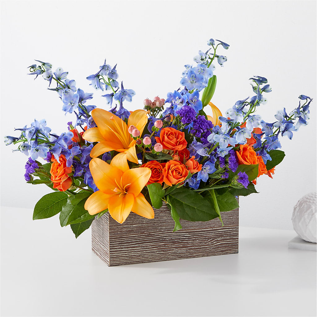 Radiant Citrus Box Bouquet – Netcong Village Florist, Netcong NJ