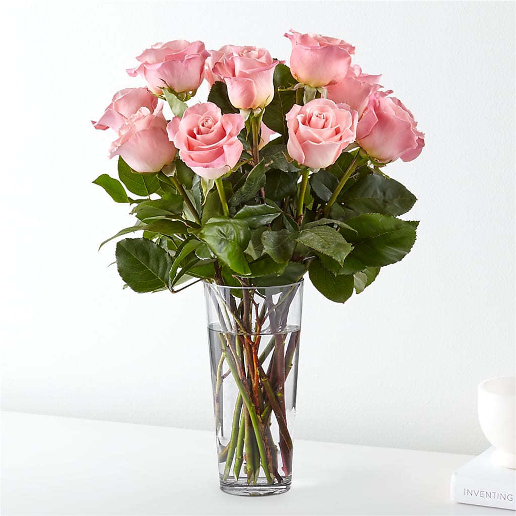 Long Stem Pink Rose Bouquet – Netcong Village Florist, Netcong NJ