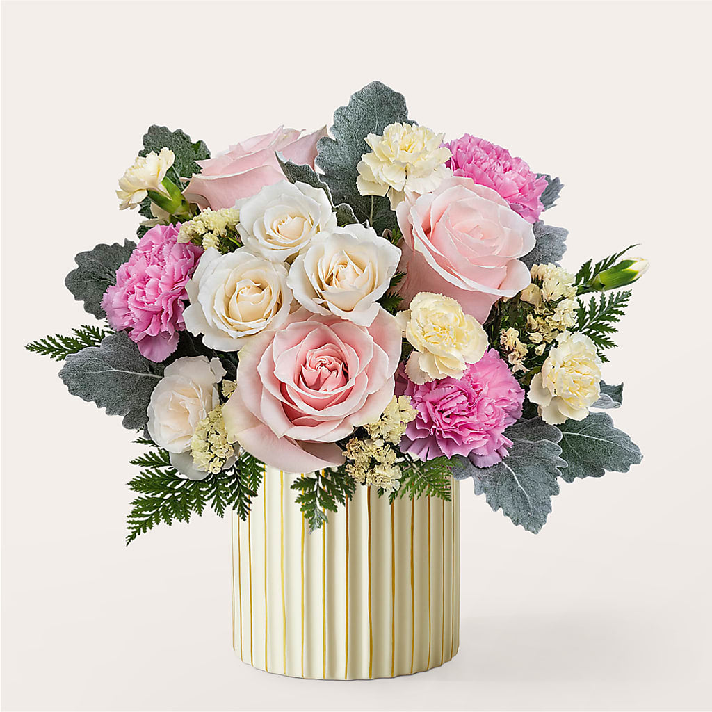 Blissful Moments Bouquet with Ivory Vase – Netcong Village Florist, Netcong NJ