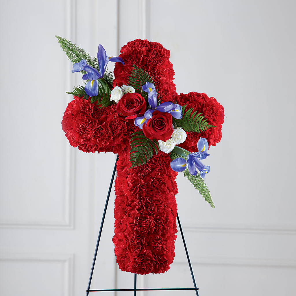 Faithful Hero Floral Cross – Netcong Village Florist, Netcong NJ