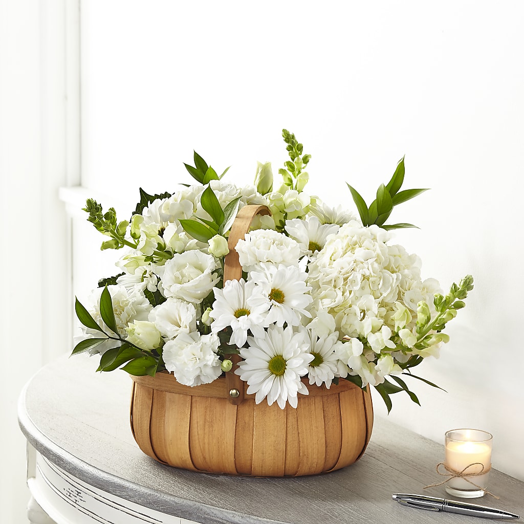 Pure Ivory Basket – Netcong Village Florist, Netcong NJ