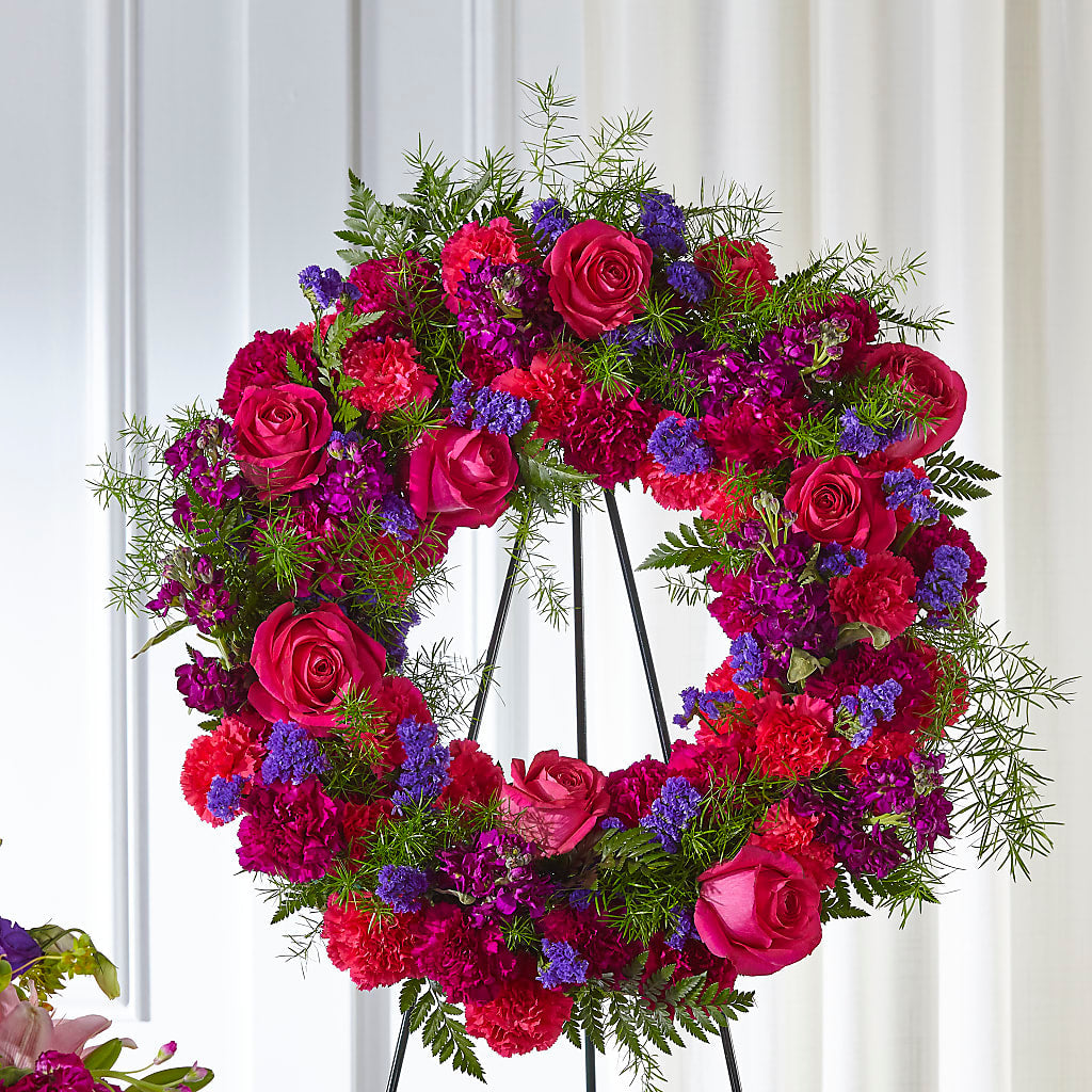 Calming Colors Wreath – Netcong Village Florist, Netcong NJ