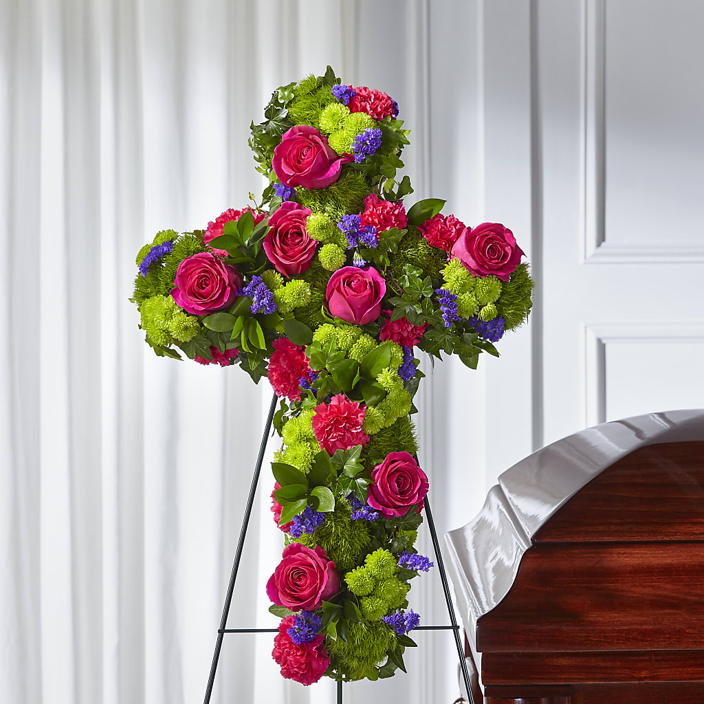 Tribute Rose Floral Cross – Netcong Village Florist, Netcong NJ