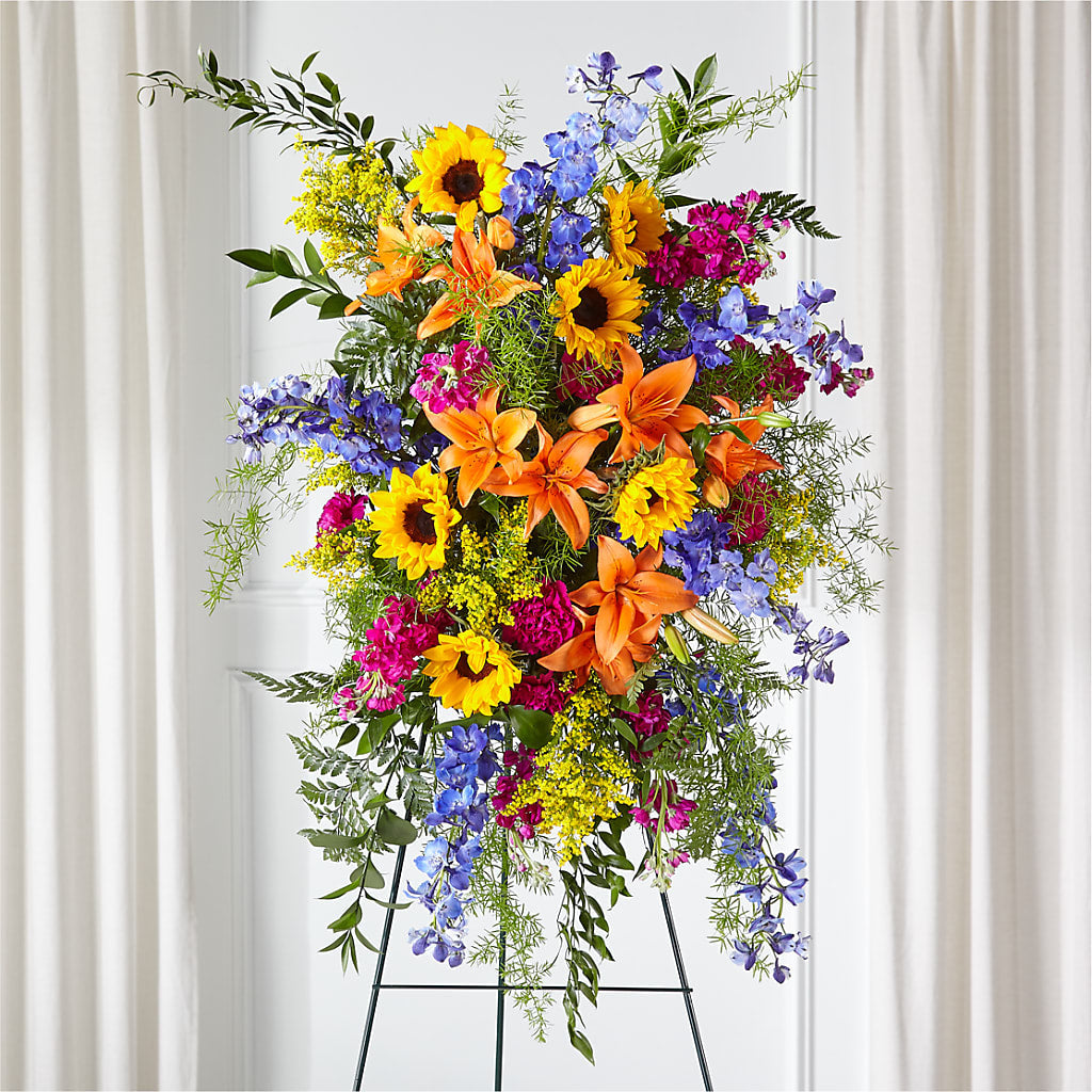 Sunlit Memories Standing Spray (Standard) – Netcong Village Florist, Netcong NJ