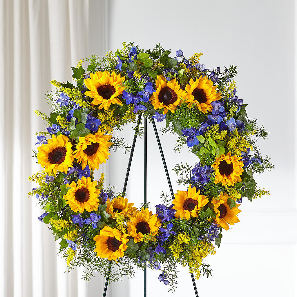 Bright Rays Wreath – Netcong Village Florist, Netcong NJ