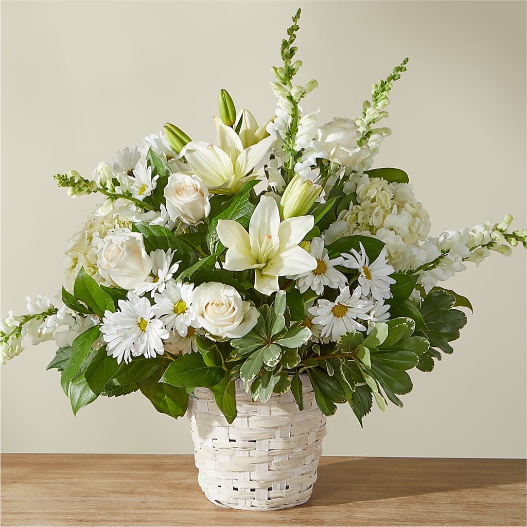 Ivory Elegance Floral Basket – Netcong Village Florist, Netcong NJ