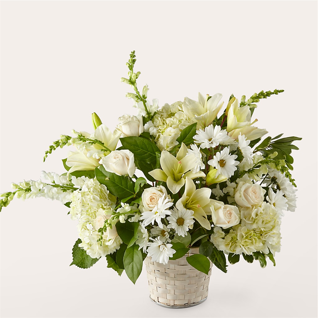 Ivory Elegance Floral Basket – Netcong Village Florist, Netcong NJ