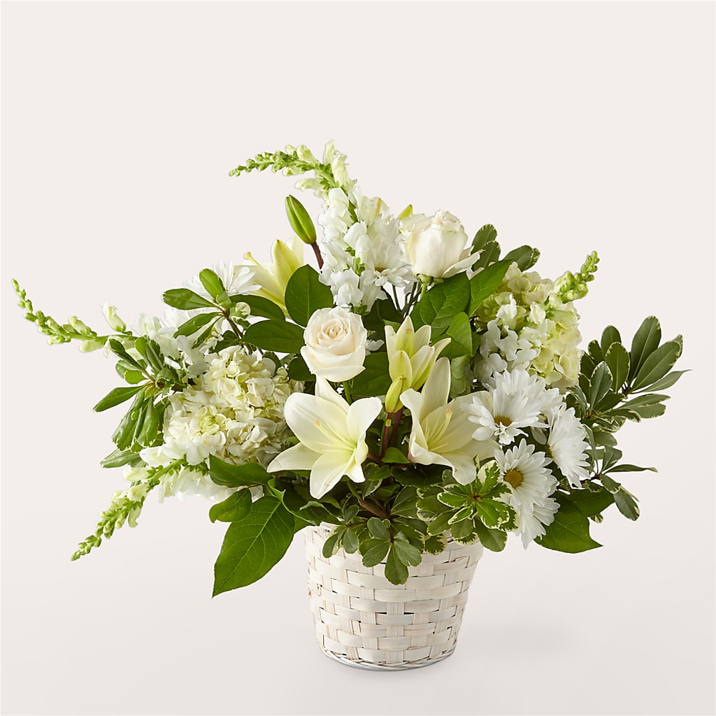 Ivory Elegance Floral Basket – Netcong Village Florist, Netcong NJ