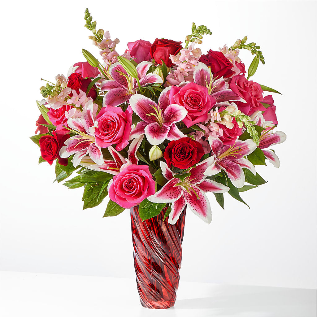 Always You Bouquet with Luxe Swirl Vase – Netcong Village Florist, Netcong NJ
