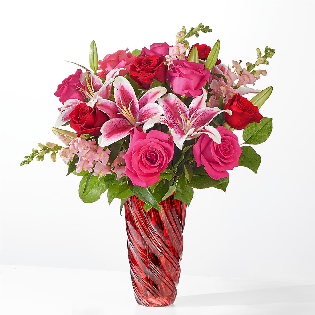 Always You Bouquet with Luxe Swirl Vase – Netcong Village Florist, Netcong NJ