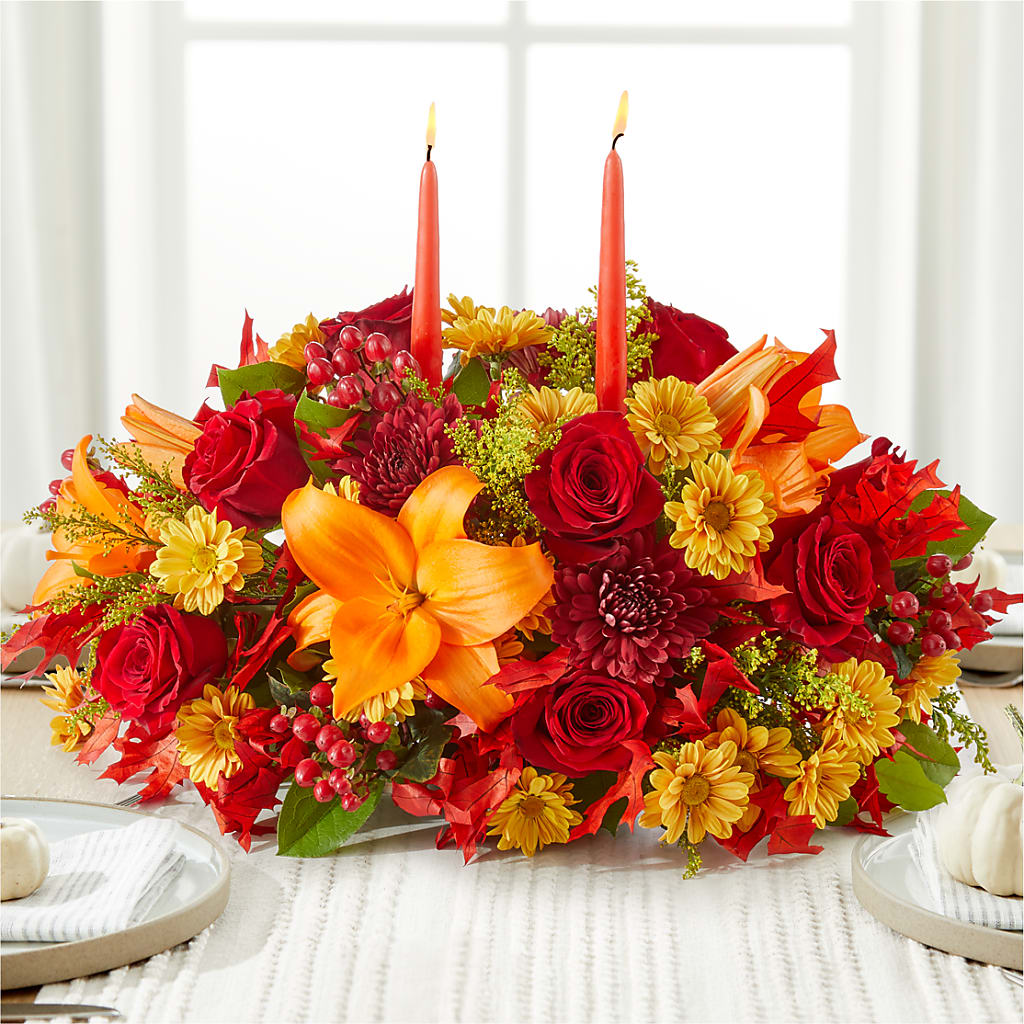 Autumn's Embrace Centerpiece – Netcong Village Florist, Netcong NJ