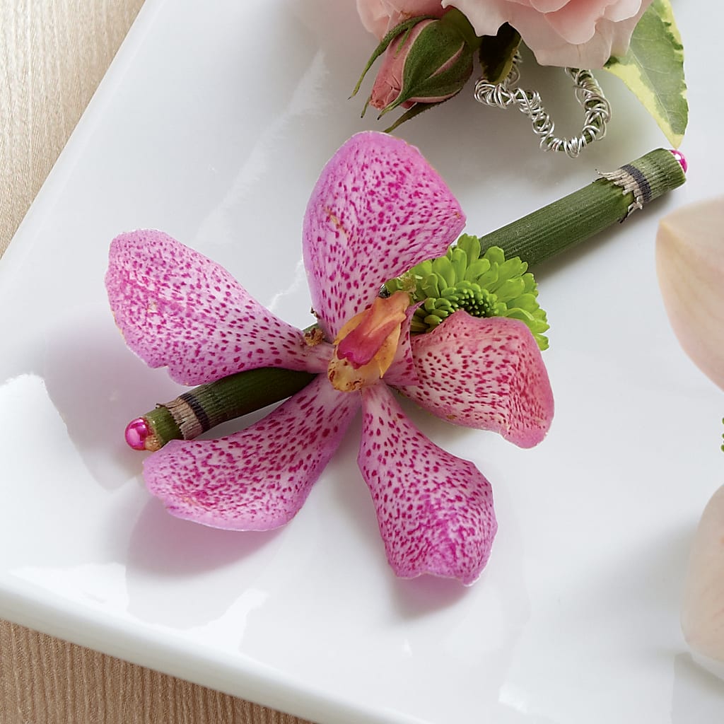 Pink Mokara Boutonniere – Netcong Village Florist, Netcong NJ