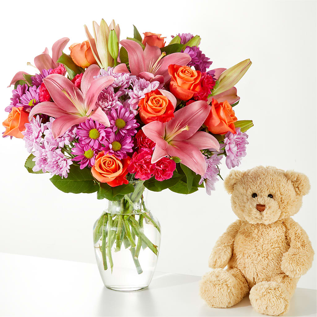 One and Only Bouquet and Bear Bundle –  Netcong Village Florist, Netcong NJ