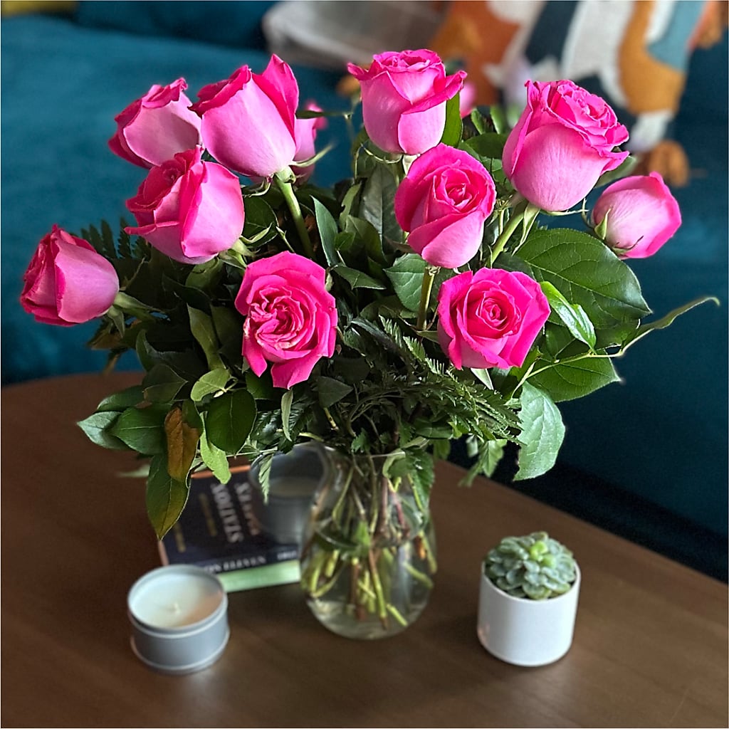 Long Stem Pink Rose Bouquet –  Netcong Village Florist, Netcong NJ