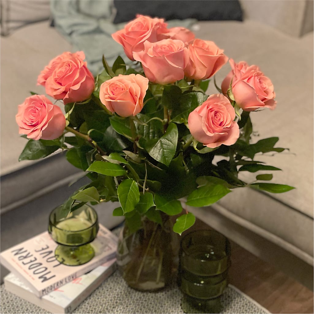Long Stem Pink Rose Bouquet –  Netcong Village Florist, Netcong NJ