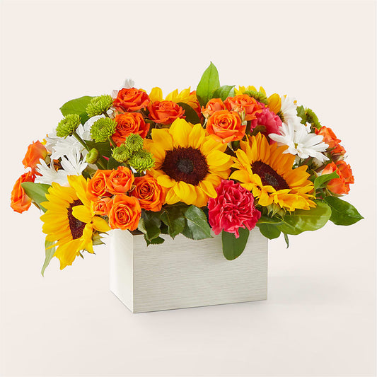 Sun-drenched Blooms Box Bouquet –  Netcong Village Florist, Netcong NJ