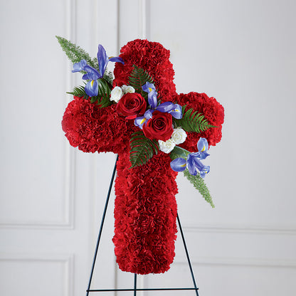 Faithful Hero Floral Cross –  Netcong Village Florist, Netcong NJ