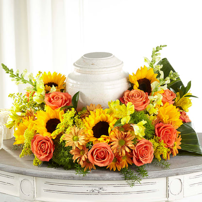 Faithful Sunflower Cremation Adornment –  Netcong Village Florist, Netcong NJ