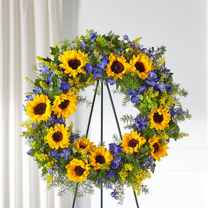Bright Rays Wreath –  Netcong Village Florist, Netcong NJ