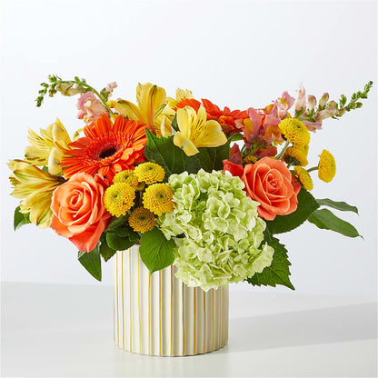 Autumn Sunshine Bouquet with Ivory Vase –  Netcong Village Florist, Netcong NJ