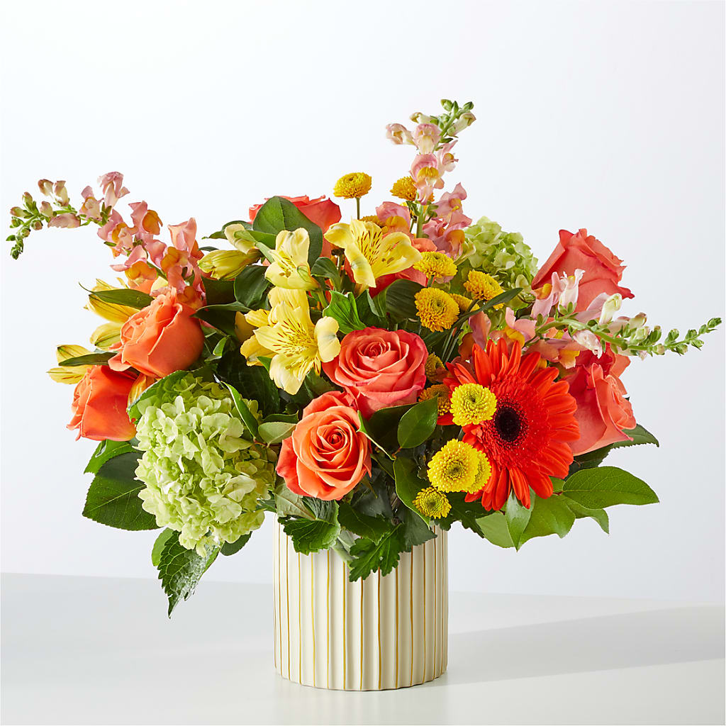 Autumn Sunshine Bouquet with Ivory Vase –  Netcong Village Florist, Netcong NJ
