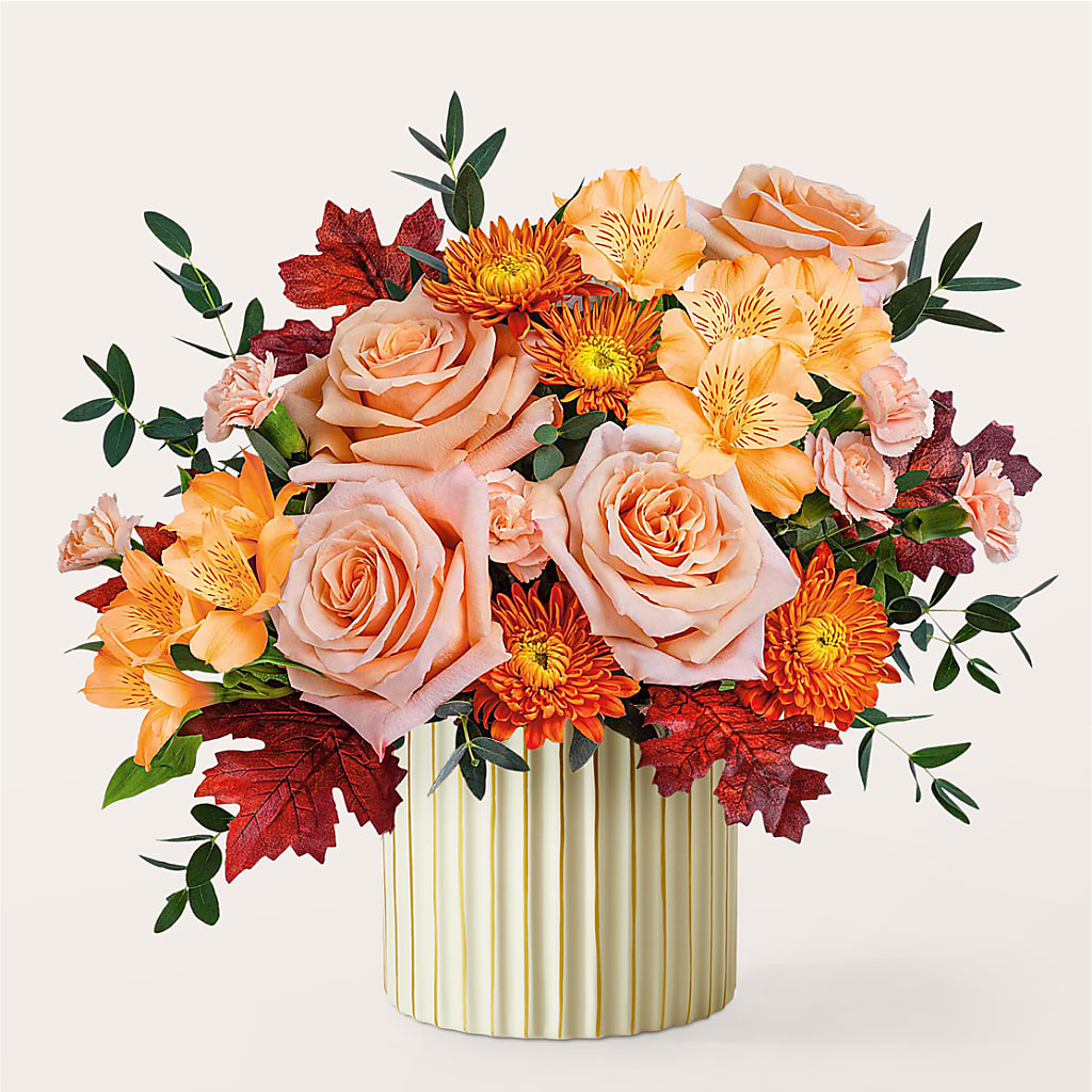Spiced Latte Bouquet with Ivory Vase –  Netcong Village Florist, Netcong NJ