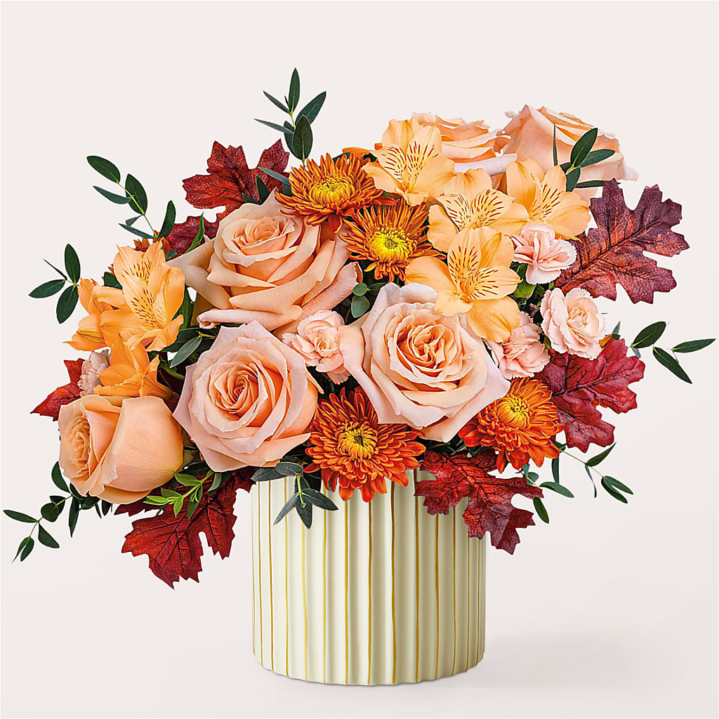 Spiced Latte Bouquet with Ivory Vase –  Netcong Village Florist, Netcong NJ
