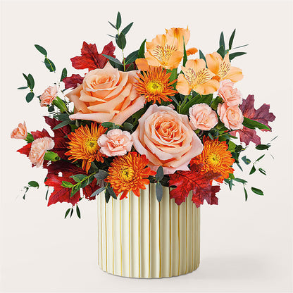 Spiced Latte Bouquet with Ivory Vase –  Netcong Village Florist, Netcong NJ