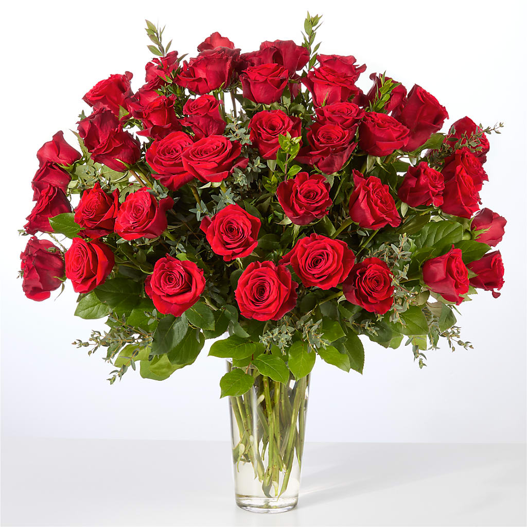Forever Yours Fifty Stem Red Rose Bouquet –  Netcong Village Florist, Netcong NJ