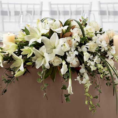 White Linen Arrangement –  Netcong Village Florist, Netcong NJ