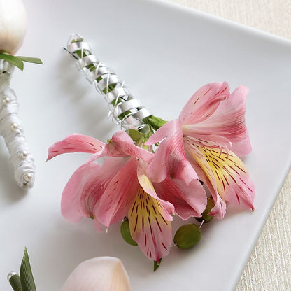 Pink Peruvian Lily Boutonniere –  Netcong Village Florist, Netcong NJ