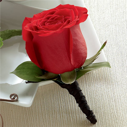 Red Rose Boutonniere –  Netcong Village Florist, Netcong NJ